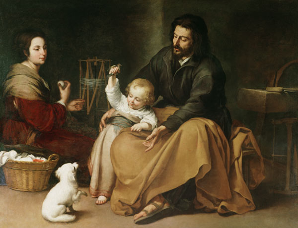 Famille Sainte avec les petits oiseaux à Bartolomé Esteban Perez Murillo
