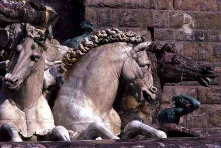 Detail from the Neptune Fountain, depicting two Sea-Horses à Bartolomeo Ammannati