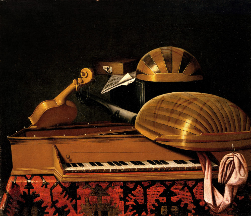 Still Life with Musical Instruments and Books à Bartolomeo Bettera