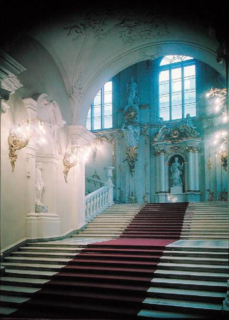 Main Staircase from the Jordan Gallery à Bartolomeo Franceso Rastrelli