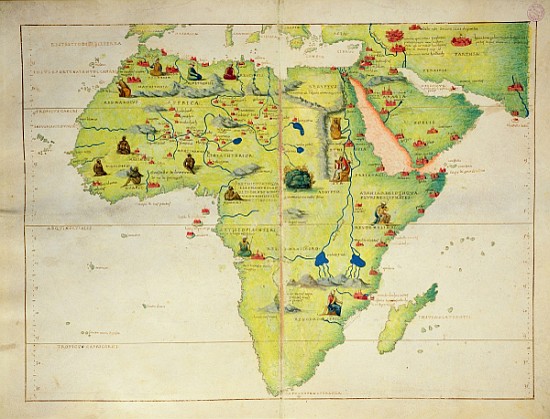 The Continent of Africa, from an Atlas of the World in 33 Maps, Venice, 1st September 1553(see also  à Battista Agnese