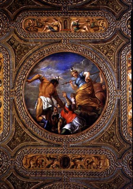 Diana and Actaeon, from the ceiling of the library à Battista Franco