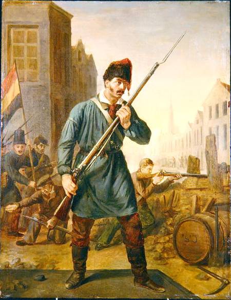 Soldier of the Belgian Revolution in 1830 à Ecole Belge
