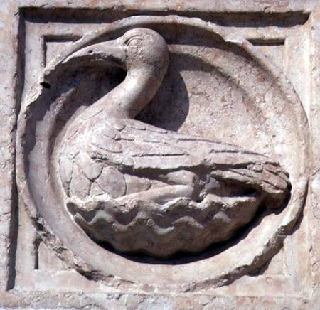 Roundel relief from the exterior frieze of the Baptistery à Benedetto  Antelami