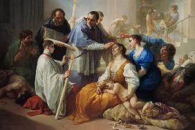 Saint Charles Borromaeus parmi les malades de peste