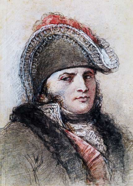 Portrait of Marshal Davout, Prince d''Echmuhl (pen & ink and wash on paper) à Benedict Masson
