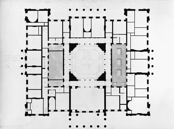 Plan of the Mezzanine floor, 1815 à Benjamin Dean Wyatt