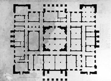 Plan of the Basement floor of a house, 1815 à Benjamin Dean Wyatt