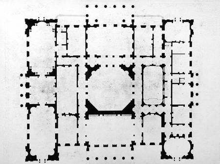 Plan of the principal floor of a house, 1815 à Benjamin Dean Wyatt