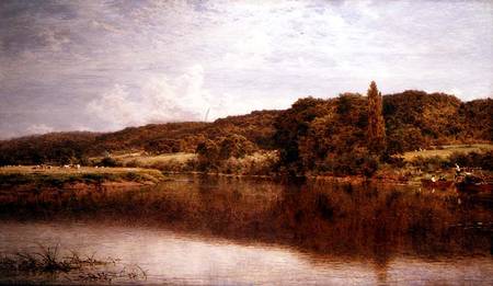 River Scene, Streatley on the Thames à Benjamin Williams Leader