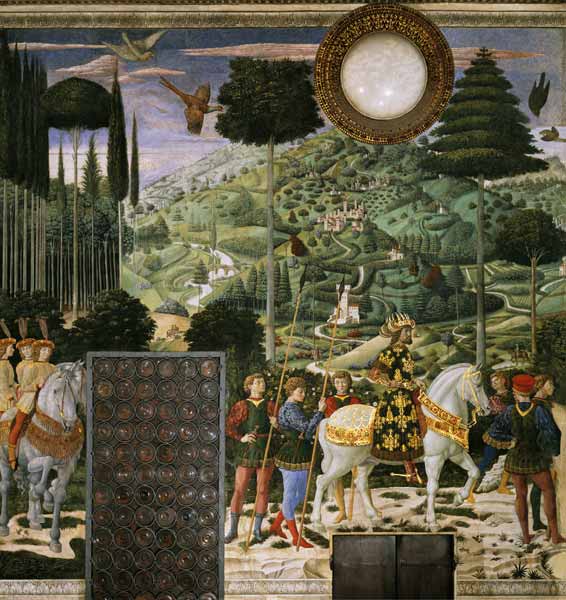 The Journey of the Magi to Bethlehem, the back wall of the chapel à Benozzo Gozzoli