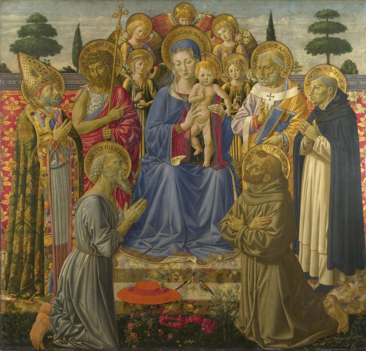 The Virgin and Child Enthroned among Angels and Saints à Benozzo Gozzoli