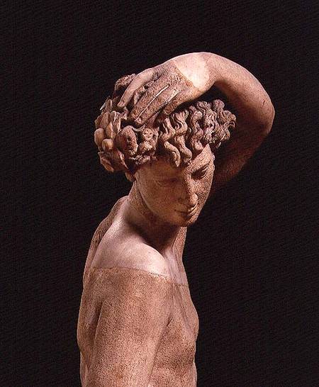 Narcissus, detail of the head, sculpture à Benvenuto  Cellini