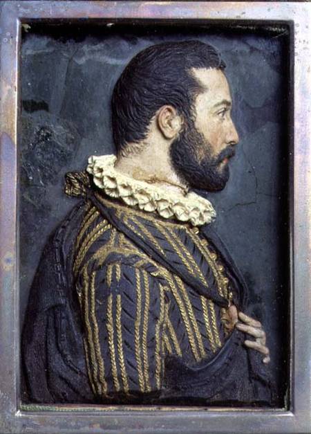 Portrait Relief of Francis I King of France (1494-1547) (wax) à Benvenuto Cellini