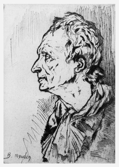 Portrait of Diderot, illustration for Rameaus Nephew, by Denis Diderot à Bernard Naudin