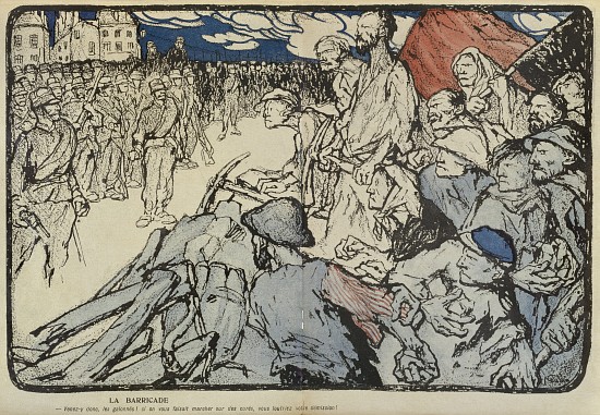 The Barricade, illustration from LAssiette au Beurre, 6th May à Bernard Naudin