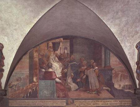 St. Antoninus Presents Himself to Pope Eugenius III as an Ambassador, lunette à Bernardino Barbatelli Poccetti