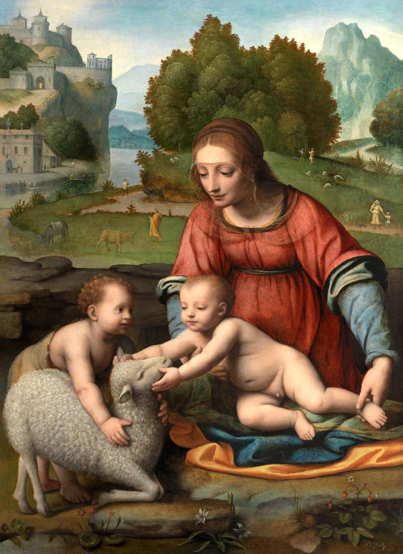 The Virgin and Child with the Infant Saint John à Bernardino Luini