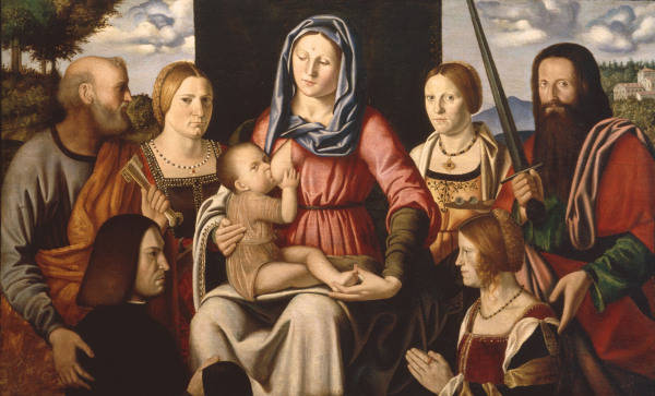 B. Luini, Vierge a l''Enfant, saints... à Bernardino Luini