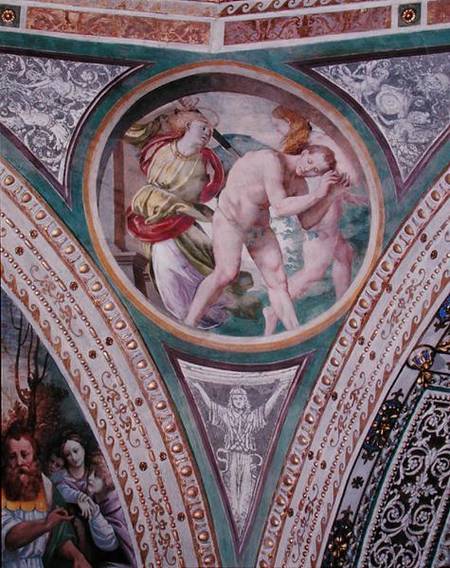 The Expulsion of Adam and Eve, from the pendentive of the dome à Bernardino Luini