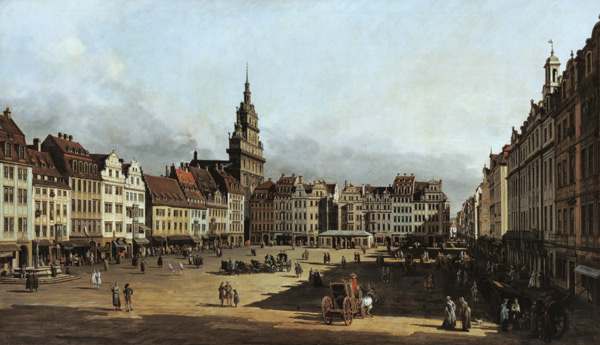 Le marché de contralto à Dresde de la ruelle du château à Bernardo Bellotto