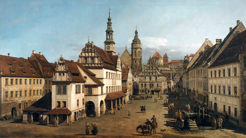 Der Marktplatz zu Pirna à Bernardo Bellotto