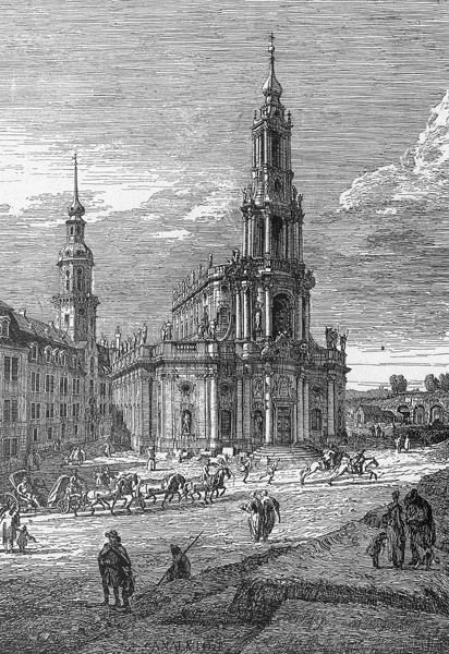 Dresden, Hofkirche / Rad.v.Bellotto à Bernardo Bellotto