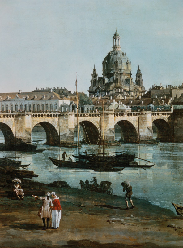 Dresden from right bank of Elbe, Bellotto à Bernardo Bellotto