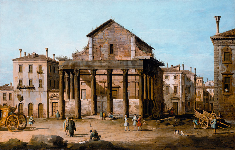 Rom: Das Forum mit dem Tempel des Antoninus und der Faustina. à Bernardo Bellotto