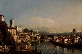 vue de Vaprio. à Bernardo Bellotto