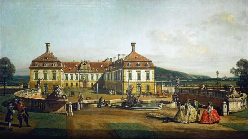 Das kaiserliche Lustschloß Schloßhof, Ehrenhofseite à Bernardo Bellotto