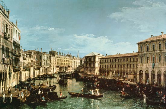 Grand Canal, Venice, looking South to the Rialto Bridge à Bernardo Bellotto