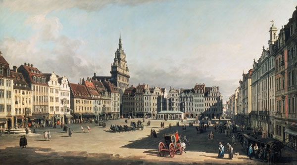 The old Market place in Dresden à Bernardo Bellotto