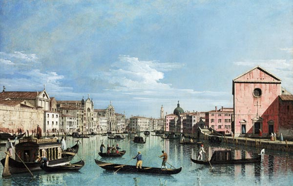 Venice. Upper Reaches of the Grand Canal facing Santa Croce à Bernardo Bellotto