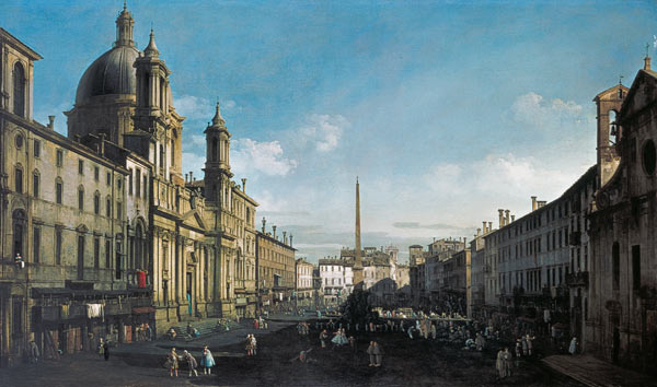 La Piazza Navona à Rome. à Bernardo Bellotto