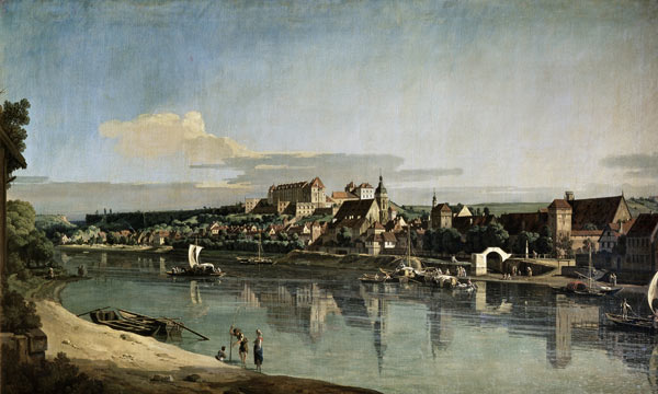 View of Pirna from the right bank of the Elba à Bernardo Bellotto