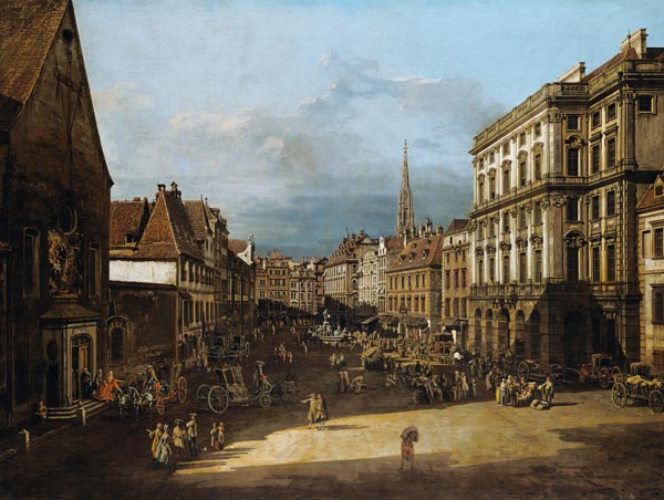 Le marché de farine à Vienne à Bernardo Bellotto