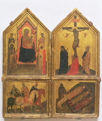 Madonna and Child with Saints, the Crucifixion and the Legend of the Three Living and the Three Dead à Bernardo Daddi