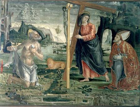 Christ carrying the Cross with St. Augustine and St. Jerome à Bernardo Parentino