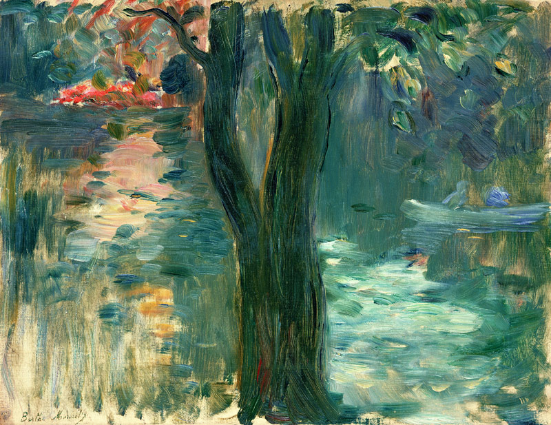 Sunset over the Lake, Bois de Boulogne à Berthe Morisot