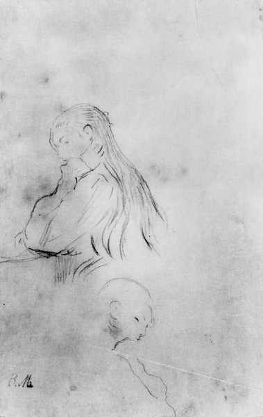 Young Girl Writing à Berthe Morisot