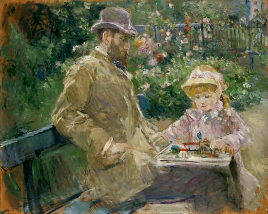 Eugene Manet et sa Fille dans le Jardin de Bougival à Berthe Morisot