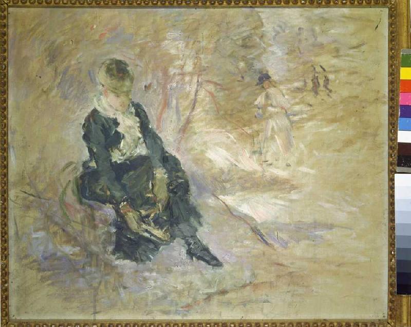 Jeune femme mettant ses patins à glace à Berthe Morisot