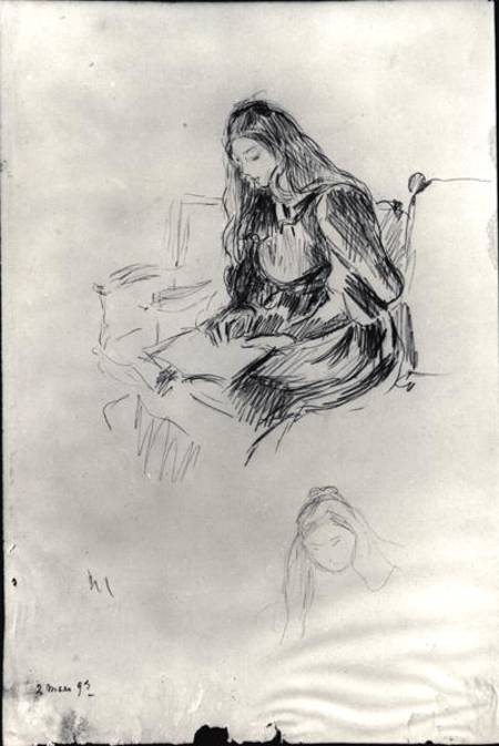 Julie Manet (1878-1966) reading à Berthe Morisot