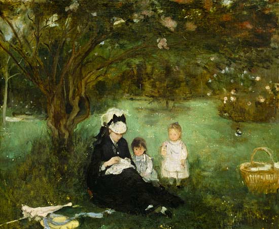 Sous des lilas à Maurecourt. à Berthe Morisot