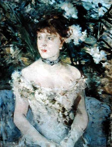 Young girl in a ball gown à Berthe Morisot