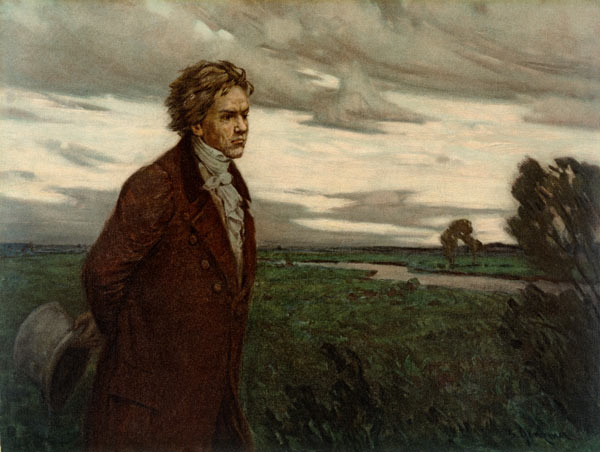 Beethoven on a Walk , Oil Print à Berthold Genzmer