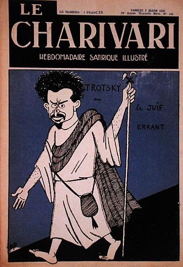 Caricature of Leon Trotsky (1879-1940) as the Wandering Jew, front cover of Le Charivari magazine à Bib(Georges Breitel)