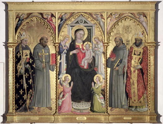Madonna and Child with St. Louis of Toulouse, St. Francis of Assisi, St. Anthony of Padua and St. Ni à Bicci  di Lorenzo