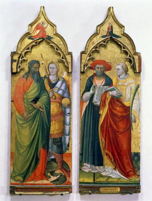 St. Andrew, St. Michael, St. Jerome and St. Lawrence (tempera on panel) à Bicci  di Lorenzo
